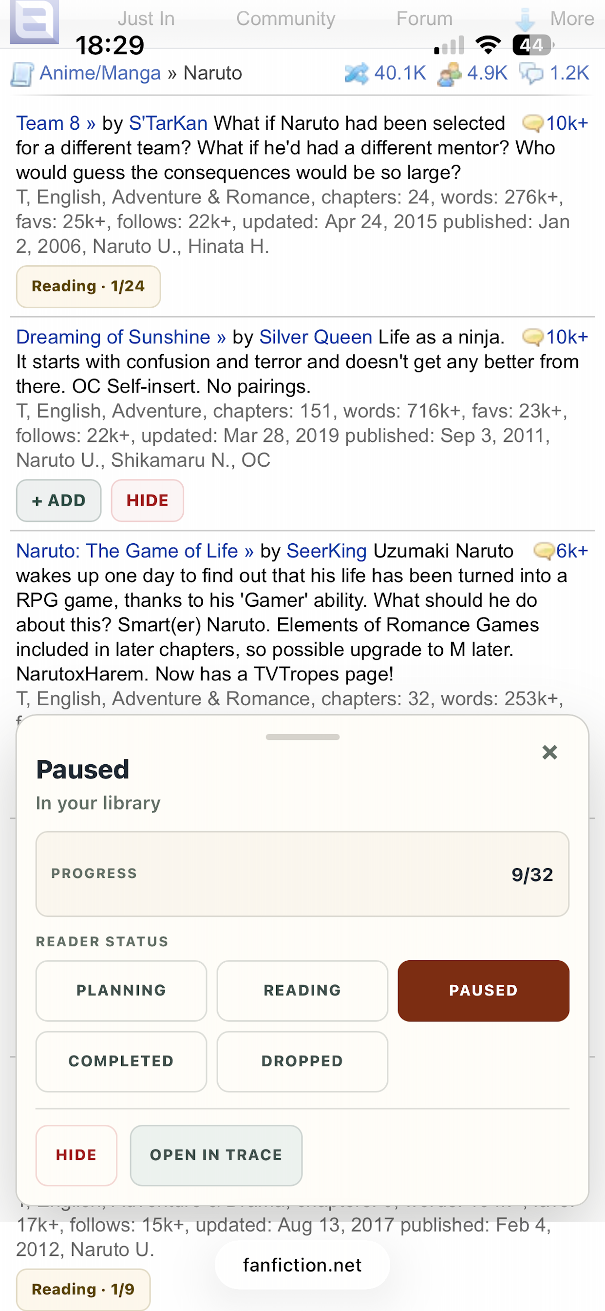 Trace — Fanfiction Library