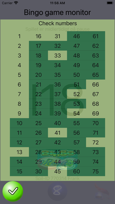 BINGO Game Monitor Screenshot