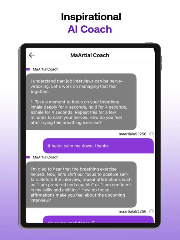 MaArtial: Daily Motivation iPad screenshot 4 - Health & Fitness app