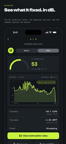 Burnish: AI Audio Mastering Screenshot 1 of 5