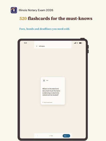 Illinois Notary Exam 2026 iPad screenshot