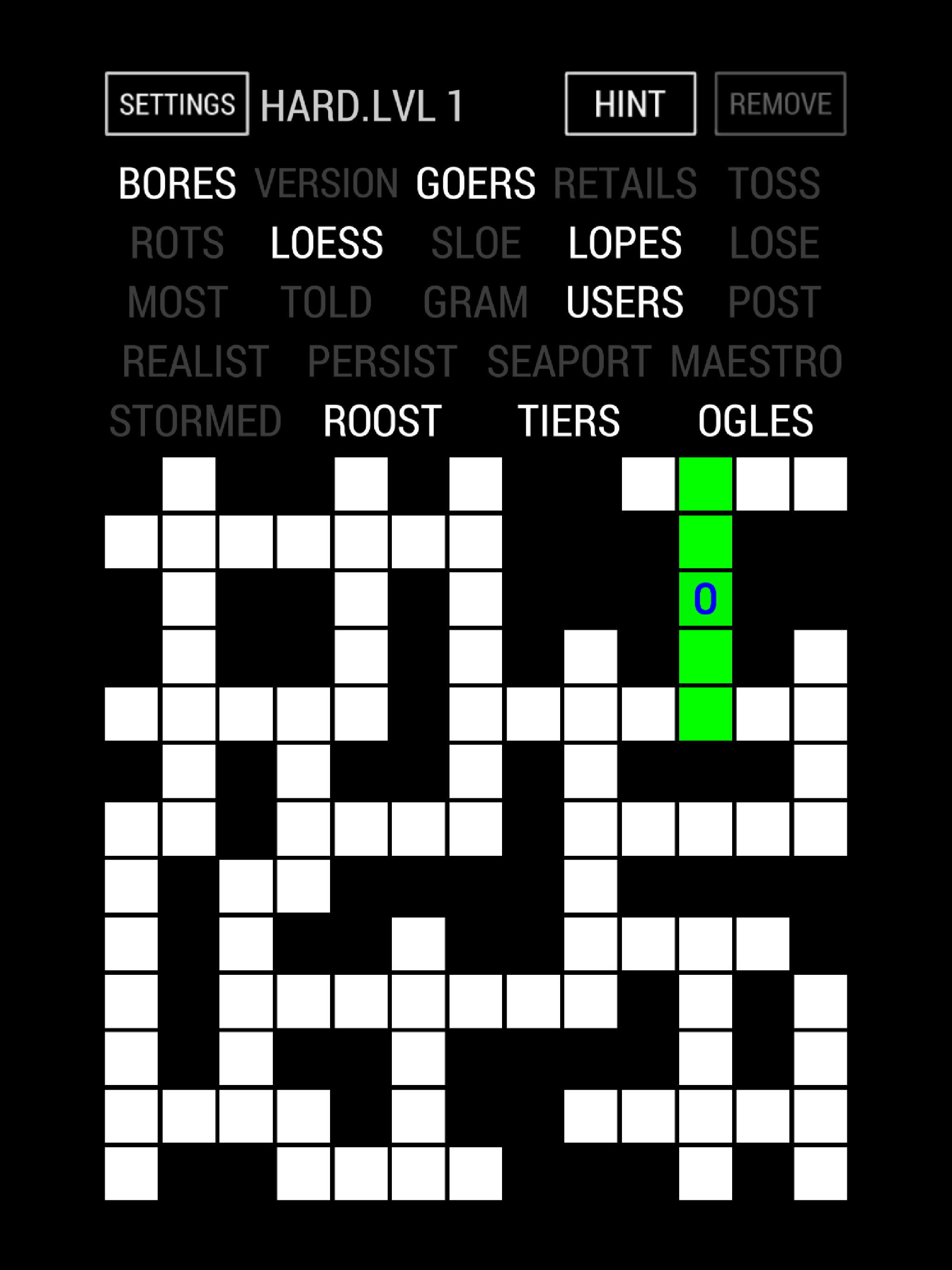 Fill-In Crossword Puzzle