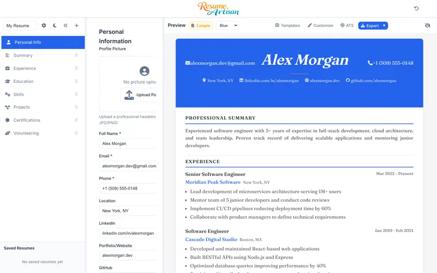 Capture d'écran de Resume Artisan: CV Builder sur iPhone 9