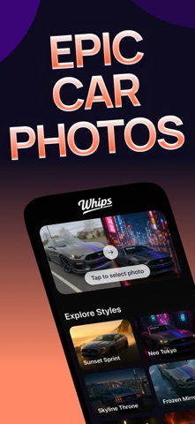 Whips AI: Car Photoshoot Maker iPhone screenshot