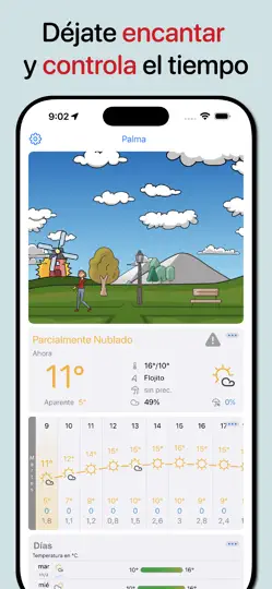 Captura de pantalla de Cartoon Weather en iPhone 2