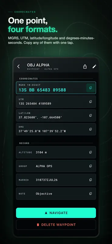 FieldNav: MGRS & UTM GPS screenshot 7 of 8