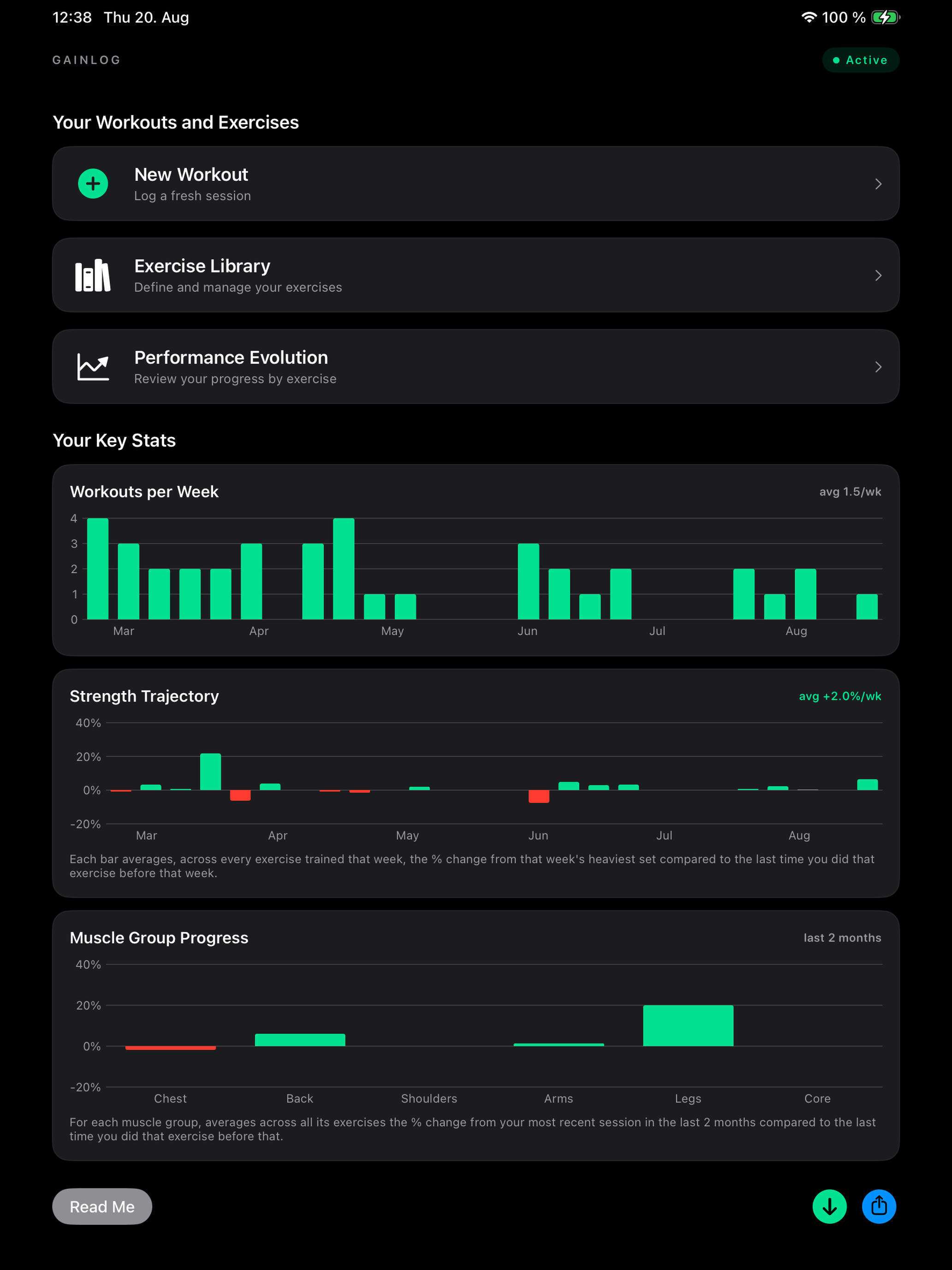GainLog: HIT Workout Tracker screenshot 5