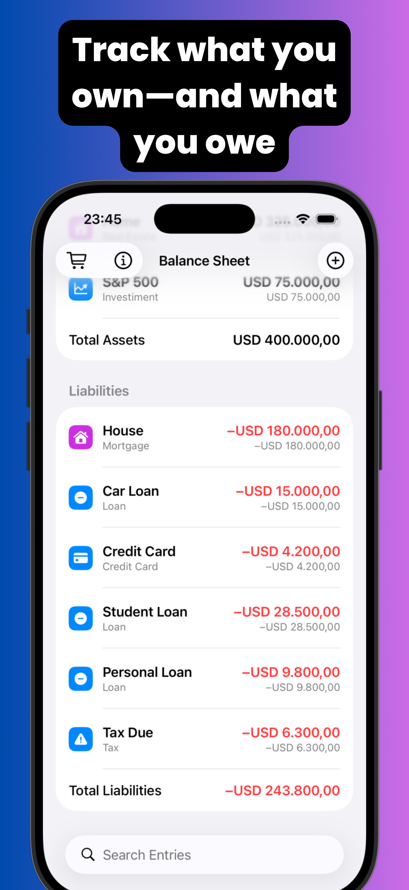 Wealthio: Net Worth Tracker screenshot 3