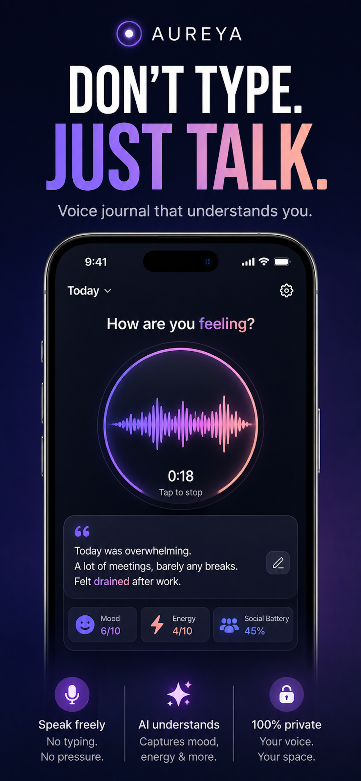AUREYA: Mood & Energy Tracker screenshot 2
