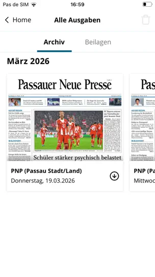Screenshot von PNP EPaper auf dem iPhone 2
