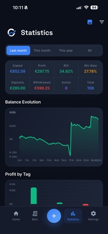 Oddfolio – Betting Tracker screenshot