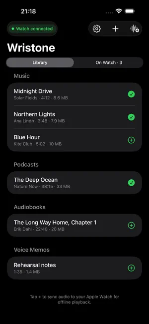 Wristone: Watch Audio Player screenshot 3