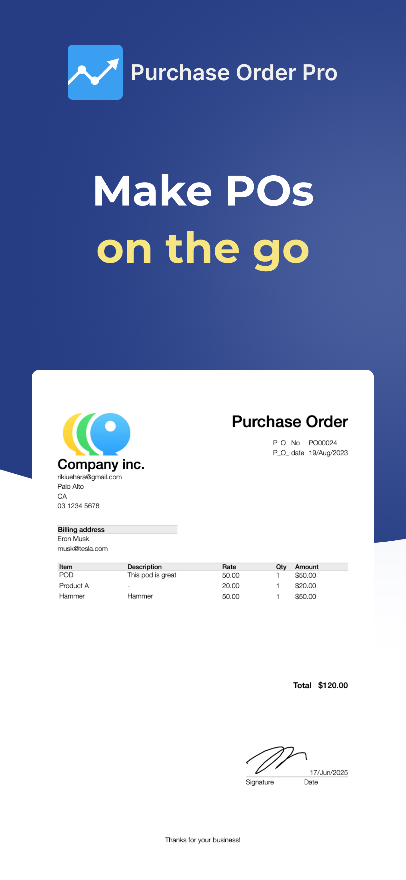 Purchase Order PRO - PO Maker