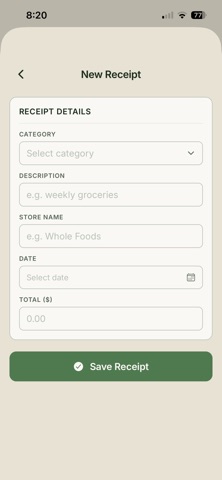 Pocket Tally: Receipt Scanner screenshot