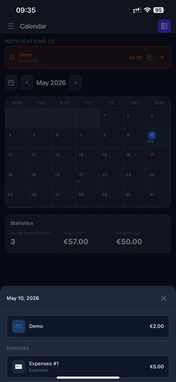 Screenshot #3 pour Subly Money Tracker