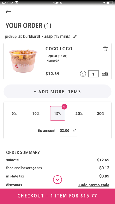 Bowlify iPhone screenshot 4 - Food & Drink app