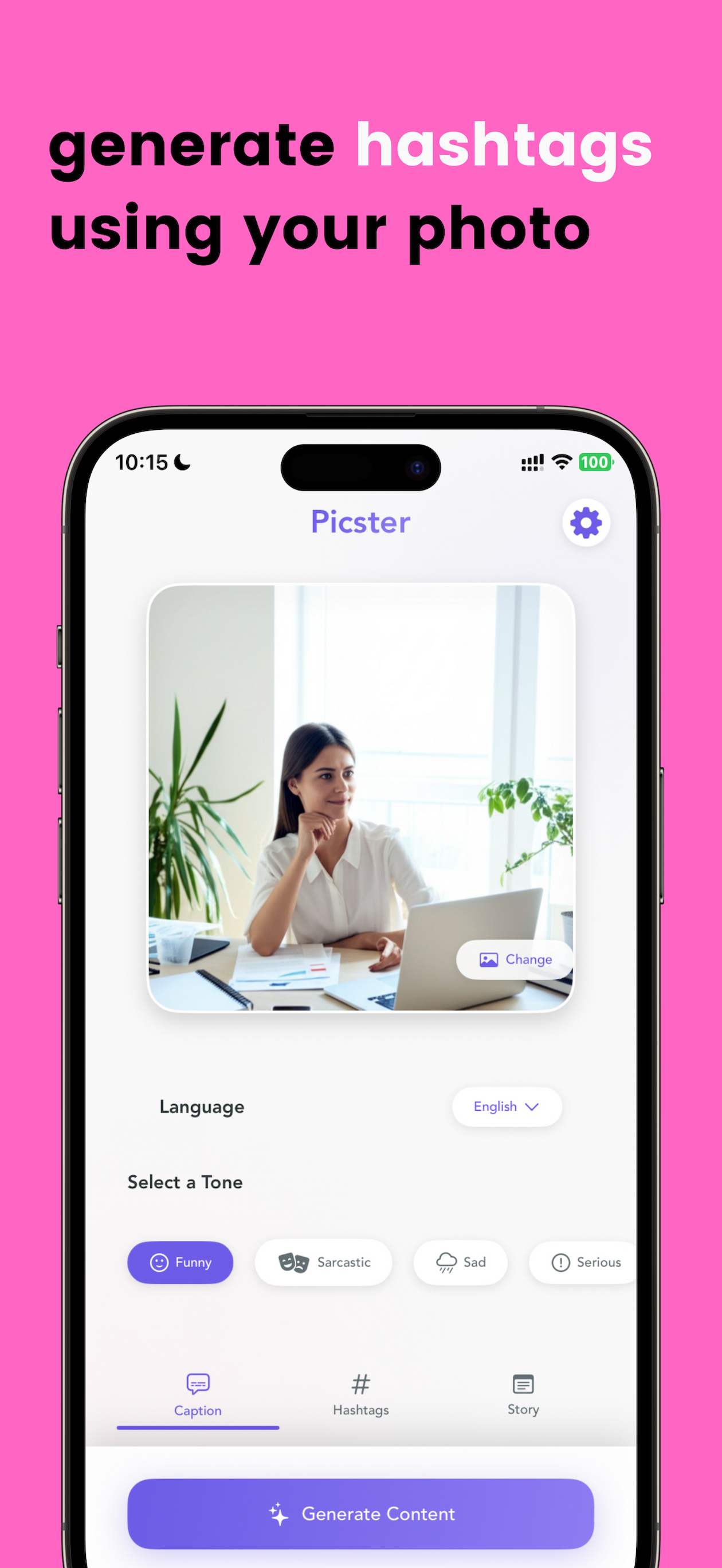 AI Caption & Hashtag - Picster