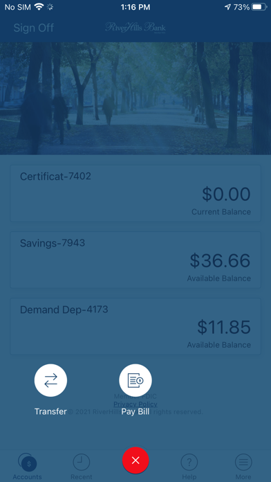 RiverHills Bank Mobile Screenshot