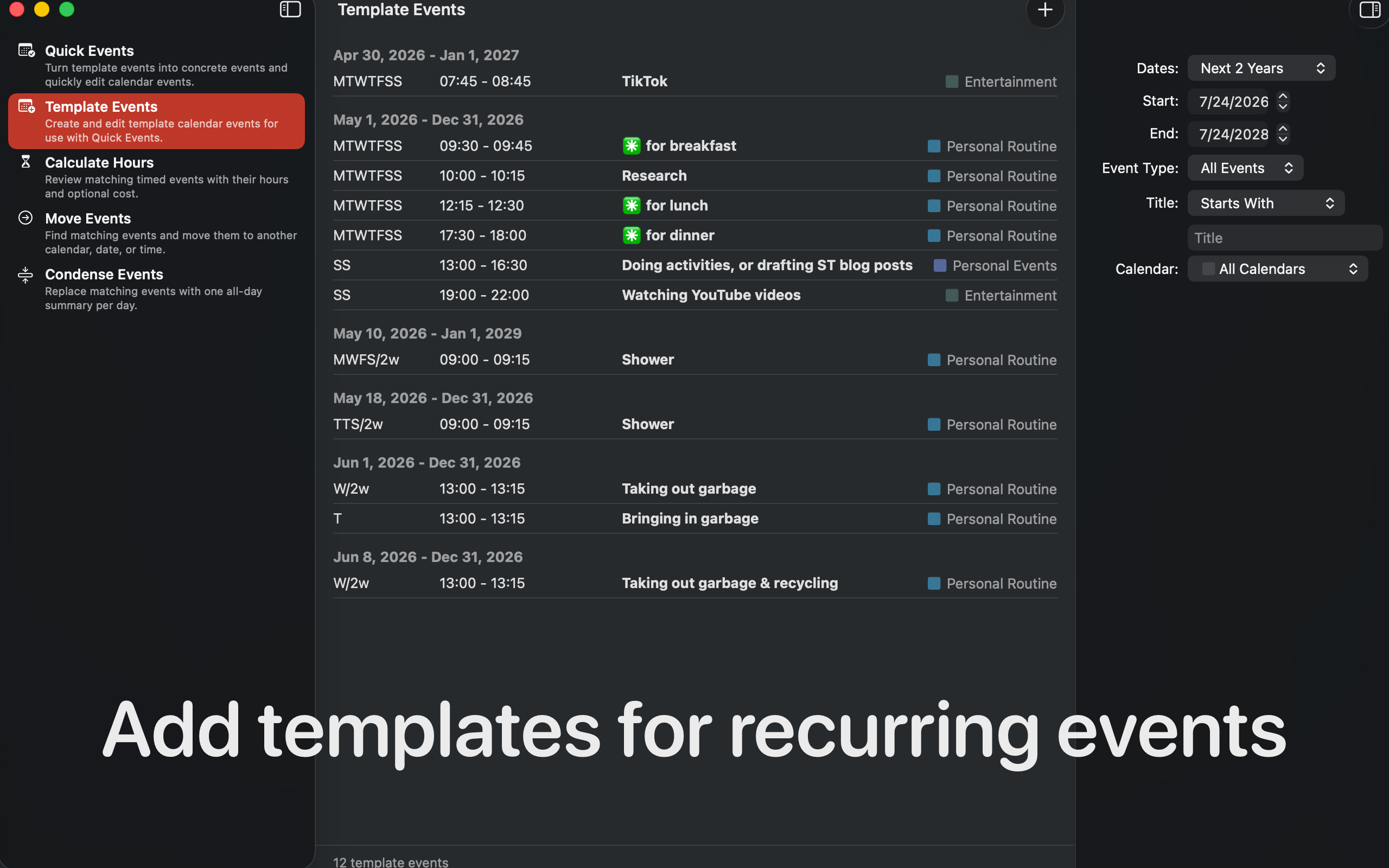 Recal - Calendar Tools screenshot 21
