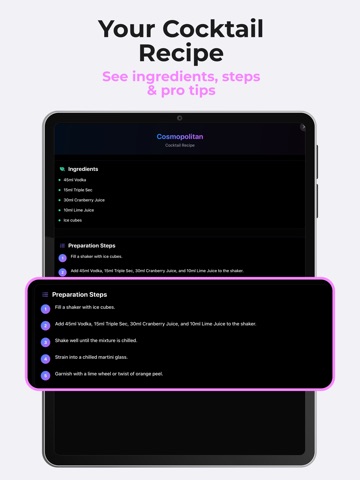 Cocktail Flow AI Bartender iPad screenshot