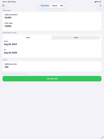 ROI Calculator - Calc iPad screenshot