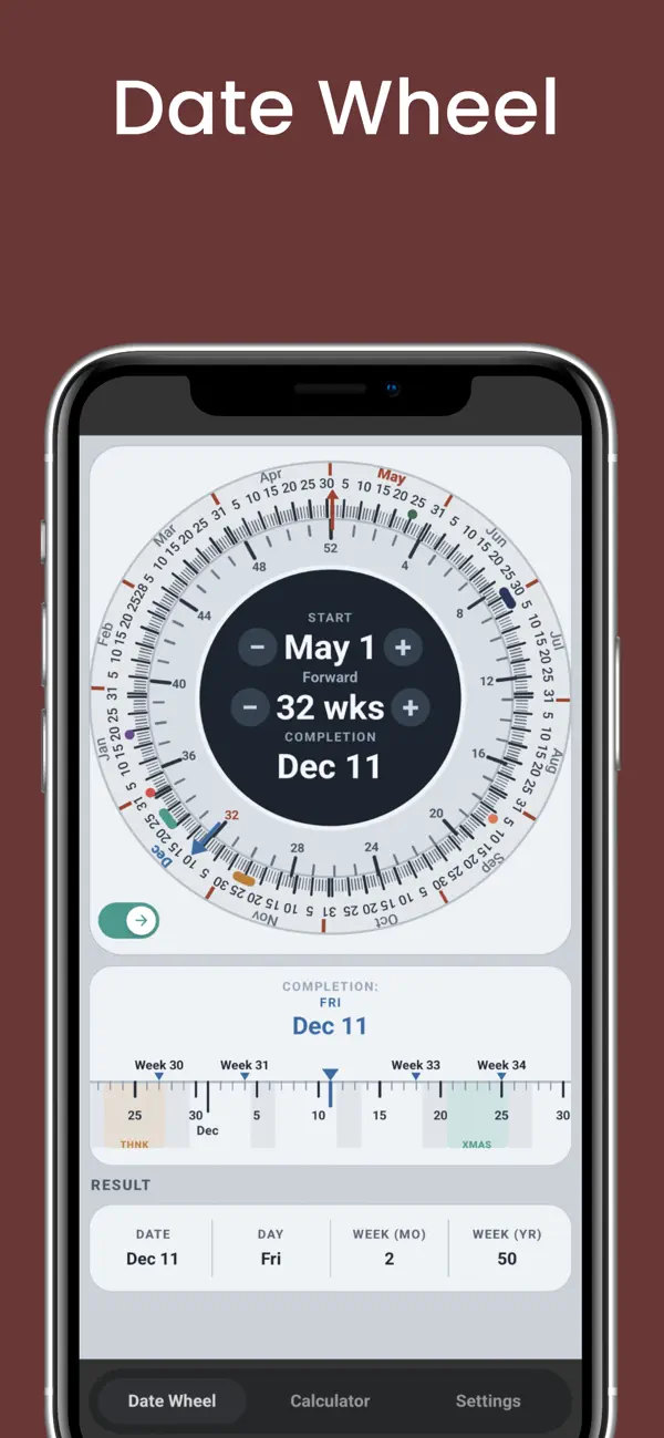 Screenshot #1 pour Date Wheel Calculator