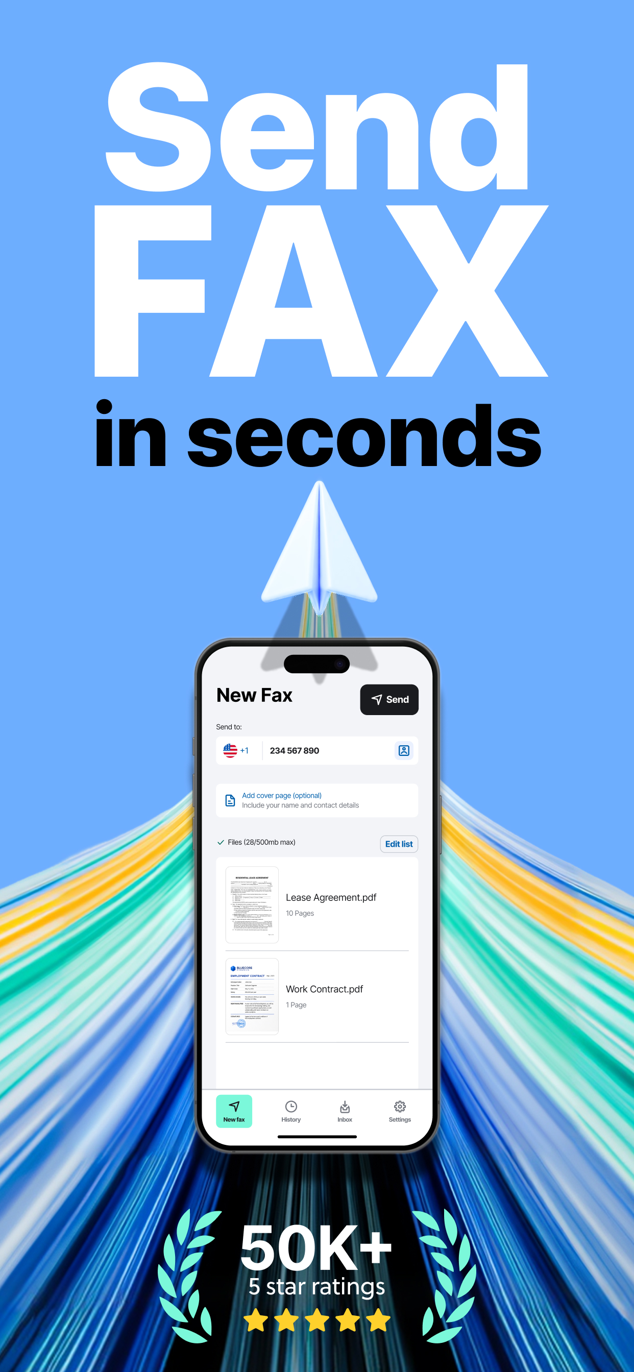 FAX from iPhone・Send doc・Faxer