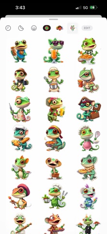 Hungry Chameleon Stickers screenshot