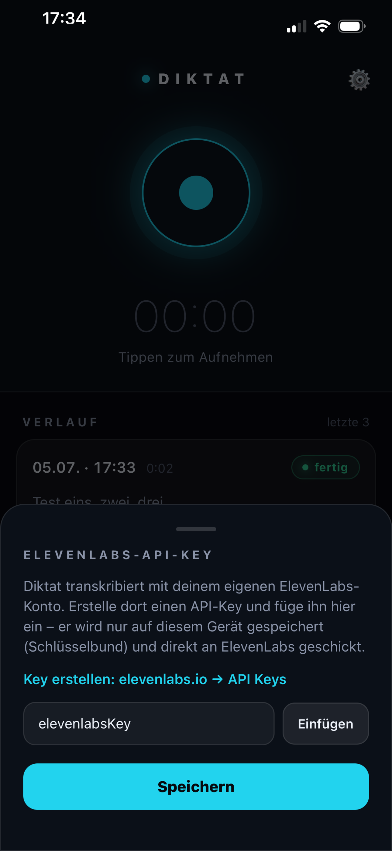 Diktat – Speech to Text