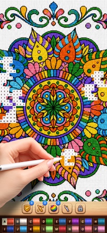 Cross Stitch Coloring Mandala Screenshot 1 of 7