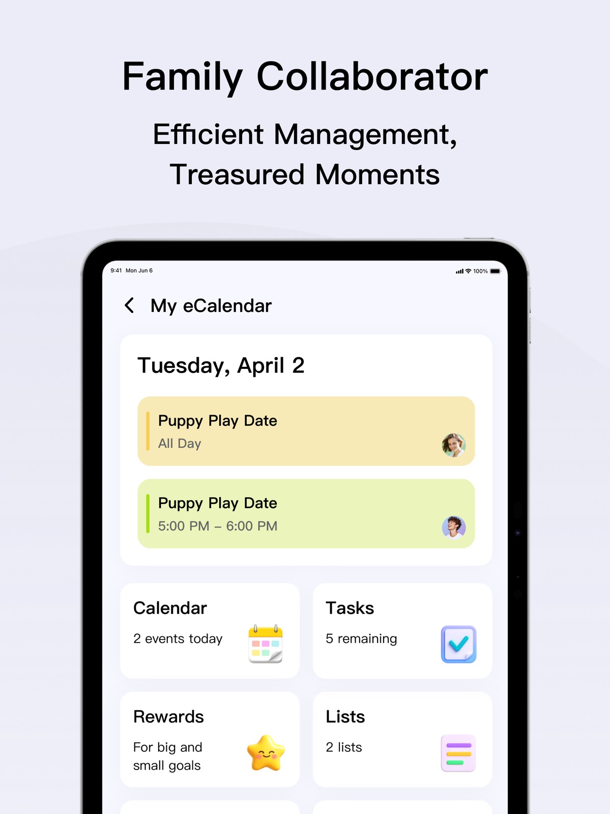 eCalendar - Daily Planner ipad screenshot 1