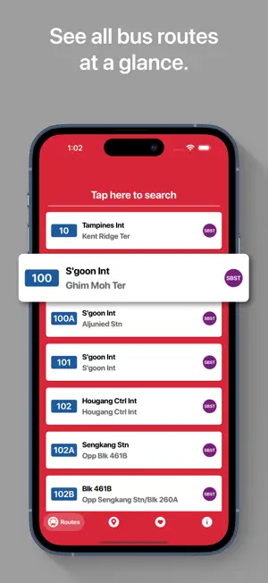SGBUS - Singapore Bus screenshot 1