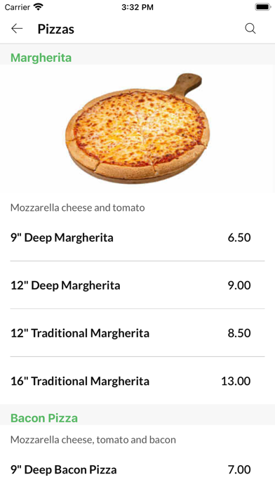 Pizza Bari Gainsborough. Screenshot