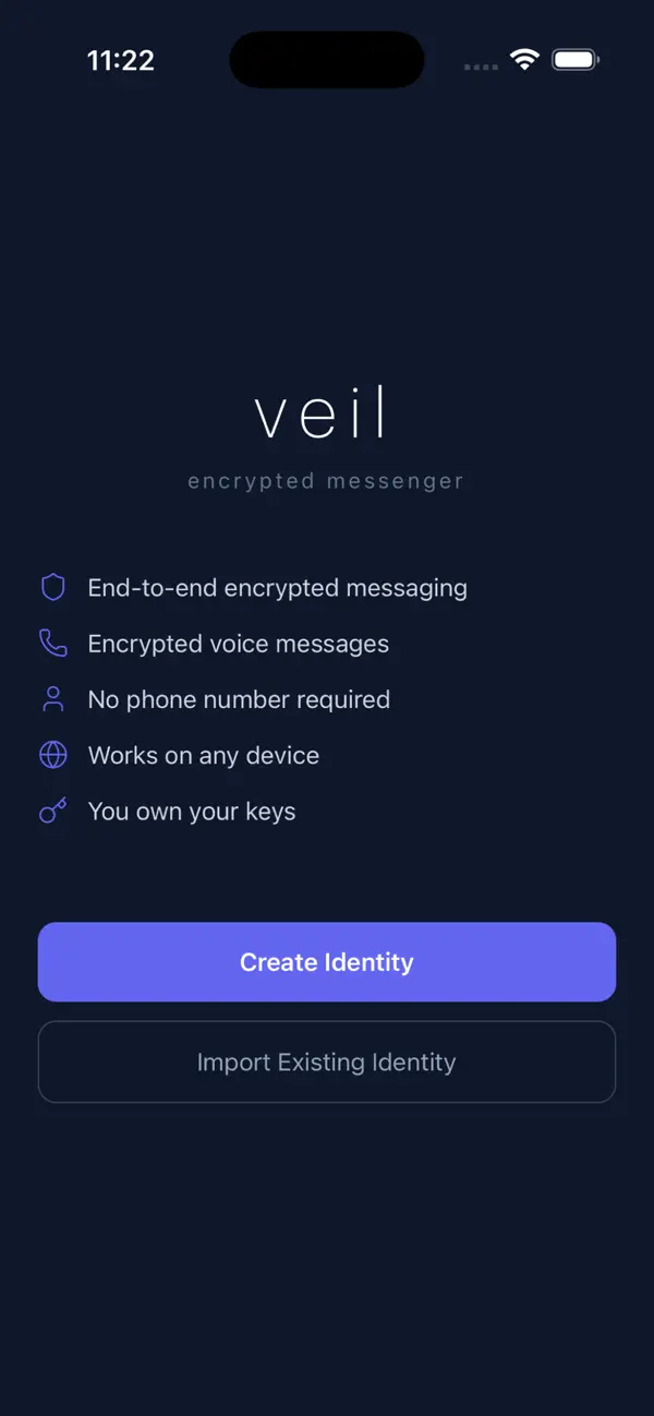Screenshot #2 pour Veil - Encrypted Messenger