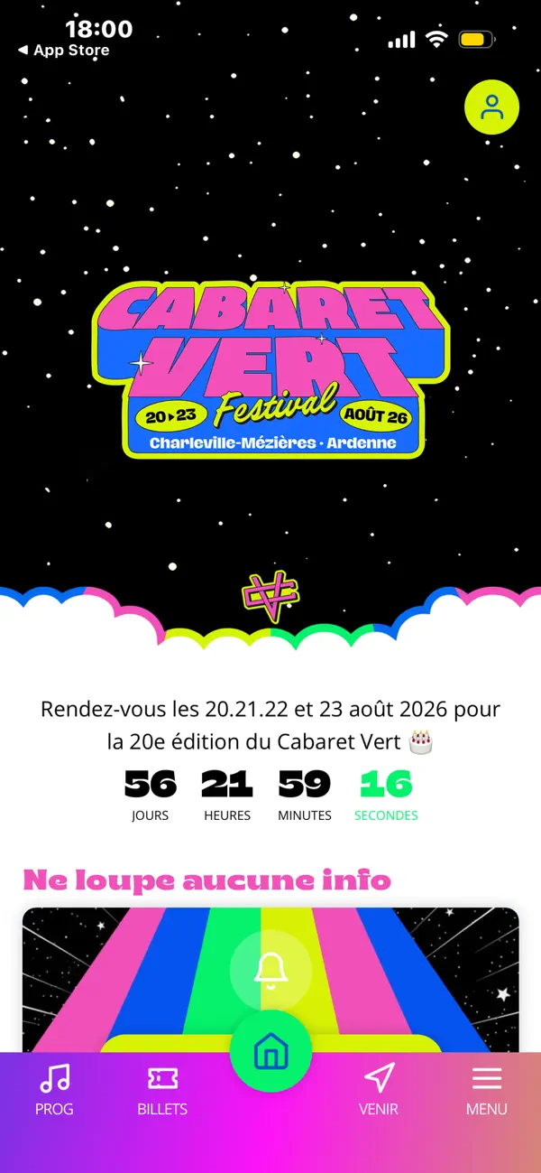 Screenshot #1 pour Cabaret Vert 2026