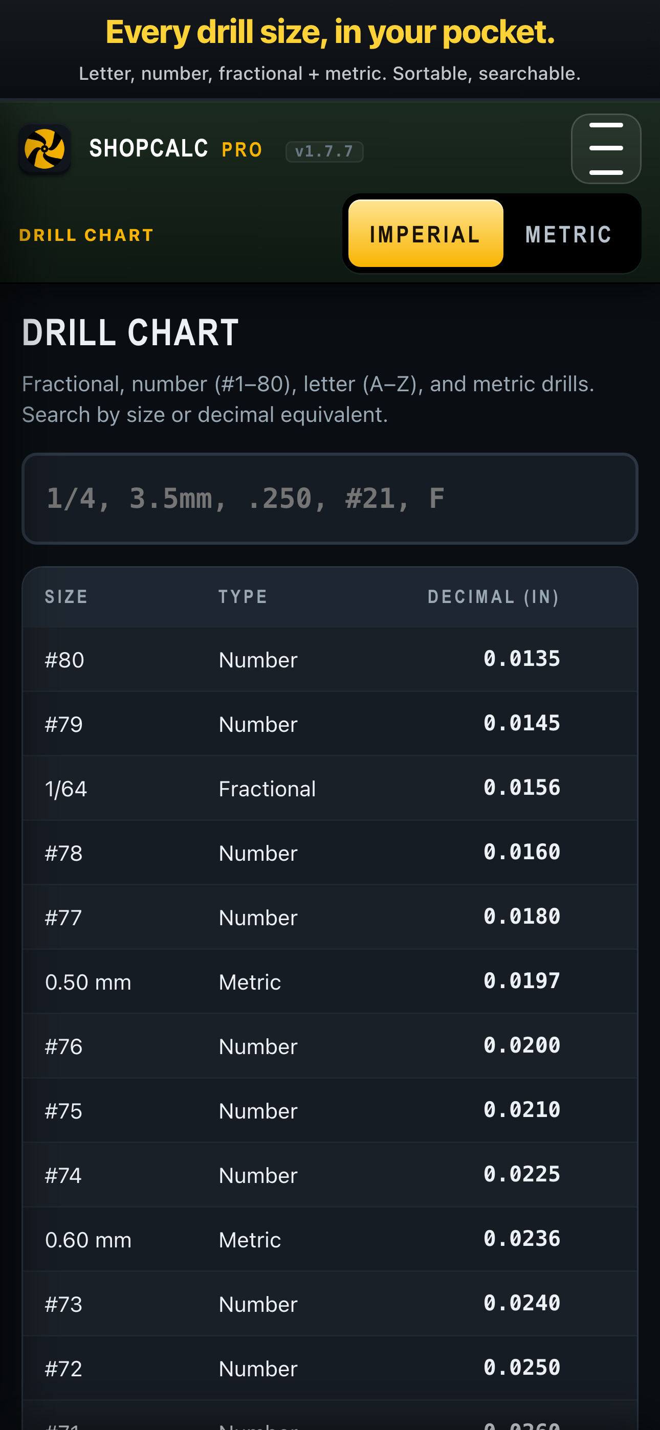 ShopCalc: Machinist Calculator screenshot 4