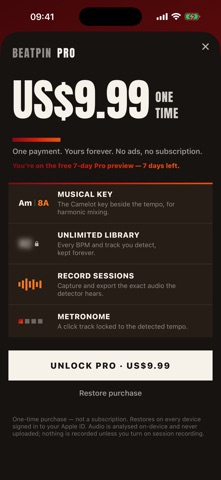 Beatpin – Live BPM Counter screenshot
