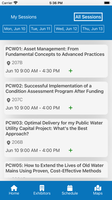 AWWA Events Screenshot
