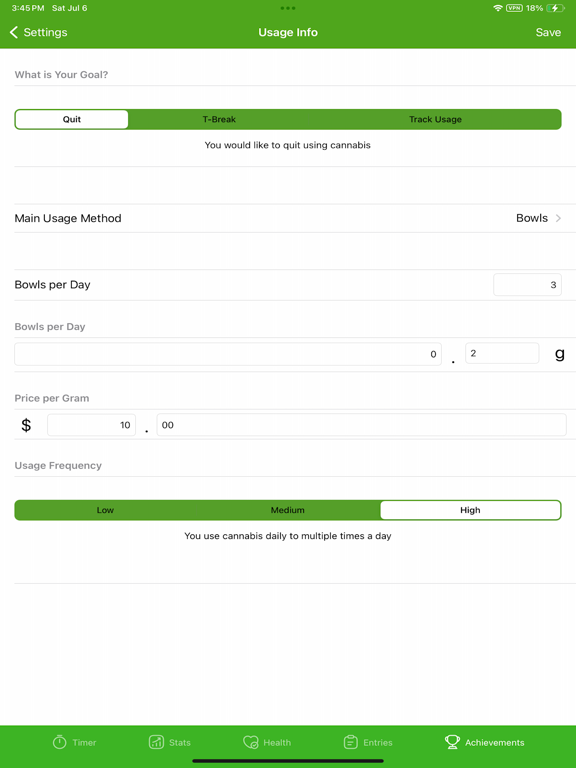 Grounded: Quit Weed Smoking iPad screenshot 4 - Health & Fitness app