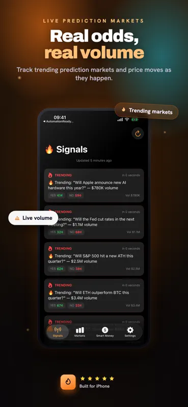 PolymarketSignals screenshot 1 of 4