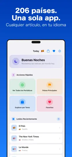 Captura de pantalla de World News 206・Traducción en iPhone 1