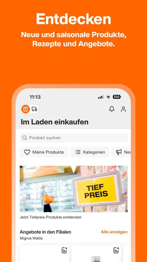 Migros – Einkaufen & Sparen iPhone App Screenshot 2 – Shopping