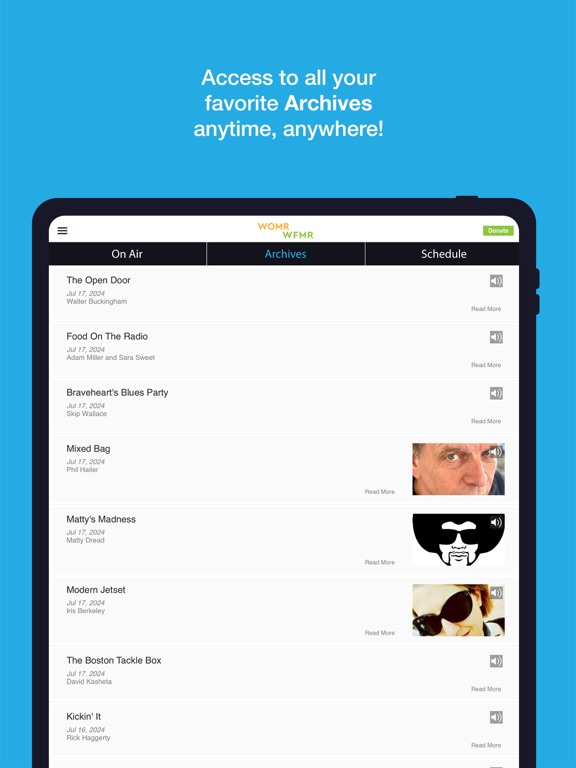WOMR Community Radio App iPad screenshot 4 - Music app