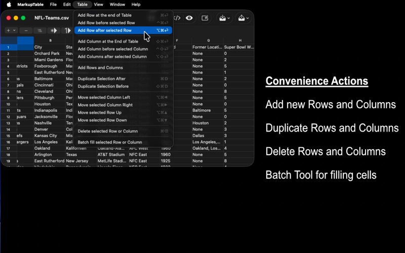 MarkupTable screenshot