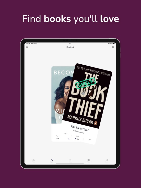 Bookist iPad screenshot 1 - Book app