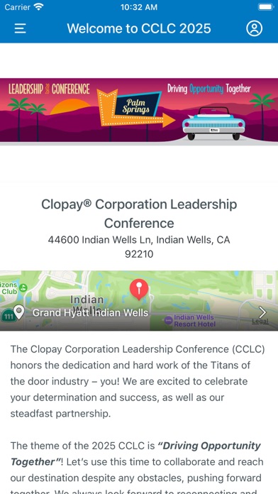 Screenshot 1 of Clopay Corp CCLC Conference App
