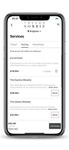 Trevor Sorbie Hair Salons screenshot