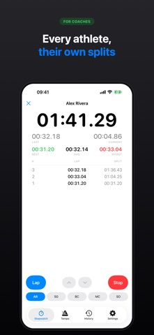 TapSplit – Coach Stopwatch Screenshot 3 of 8