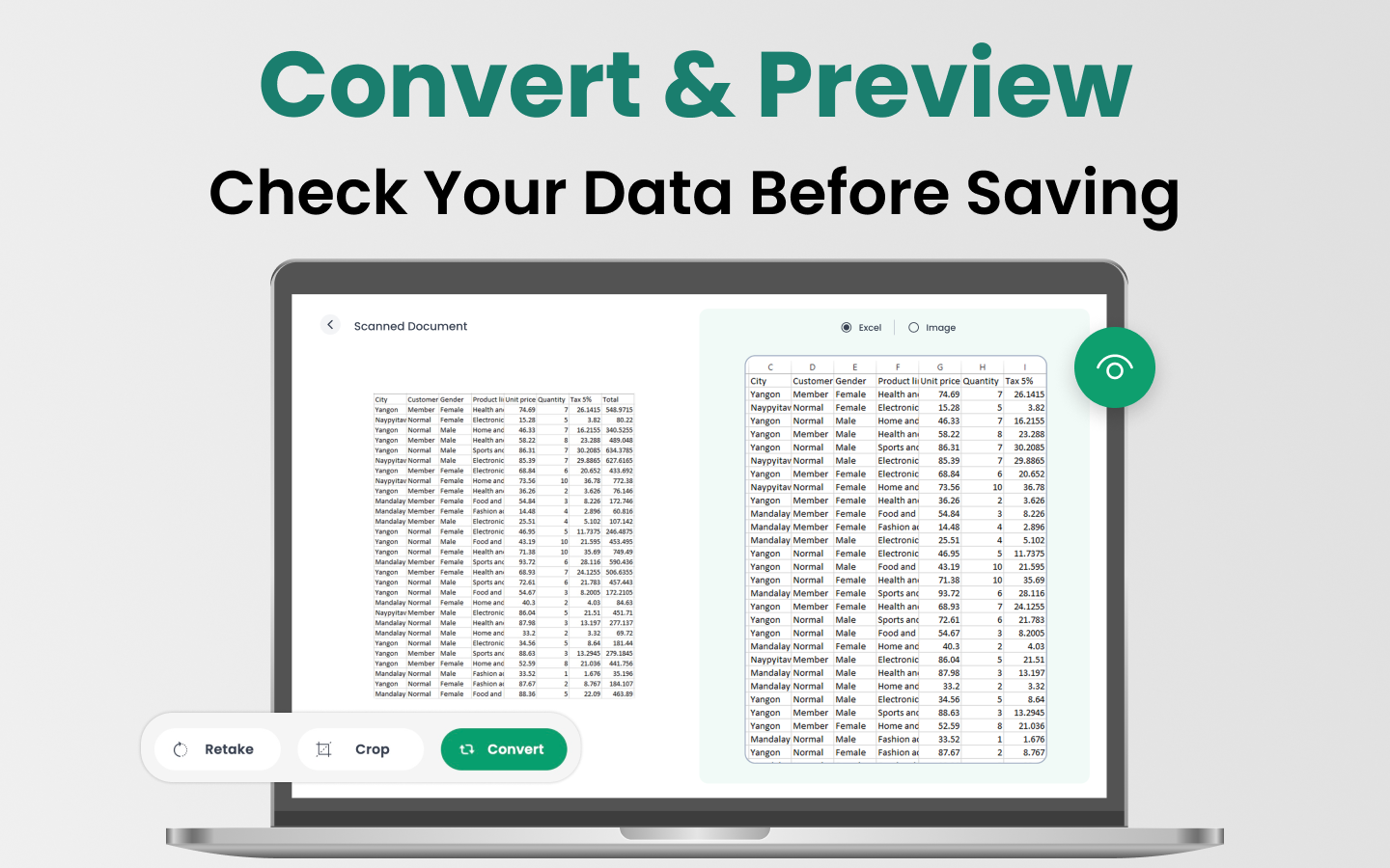 Image to Excel Converter－XLSX