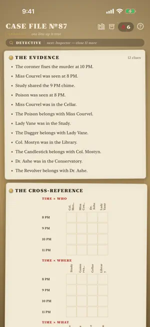 Alibi Daily Logic Grid screenshot 1